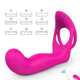 S-Hande Lorna 9 Functions Vibrating Cock Ring With Butt Plug Rose Vibrating Cock Rings